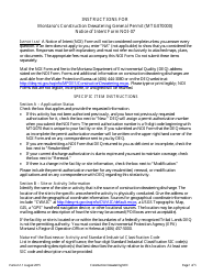 Form NOI-07 Notice of Intent Form - Construction Dewatering General Permit (Mtg070000) - Montana, Page 6