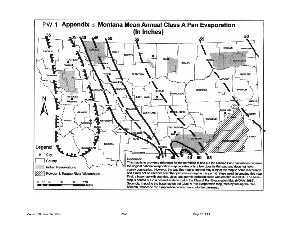 Form PW-1 Produced Water Storage Capacity Self-evaluation - Montana, Page 12