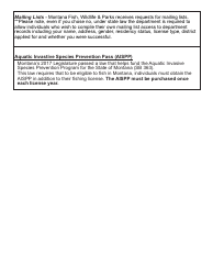 Resident Lifetime Fishing License for the Blind Application Form - Montana, Page 2