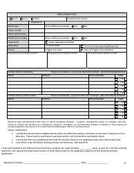 Seasonal Grazing Application Form - Montana, Page 2