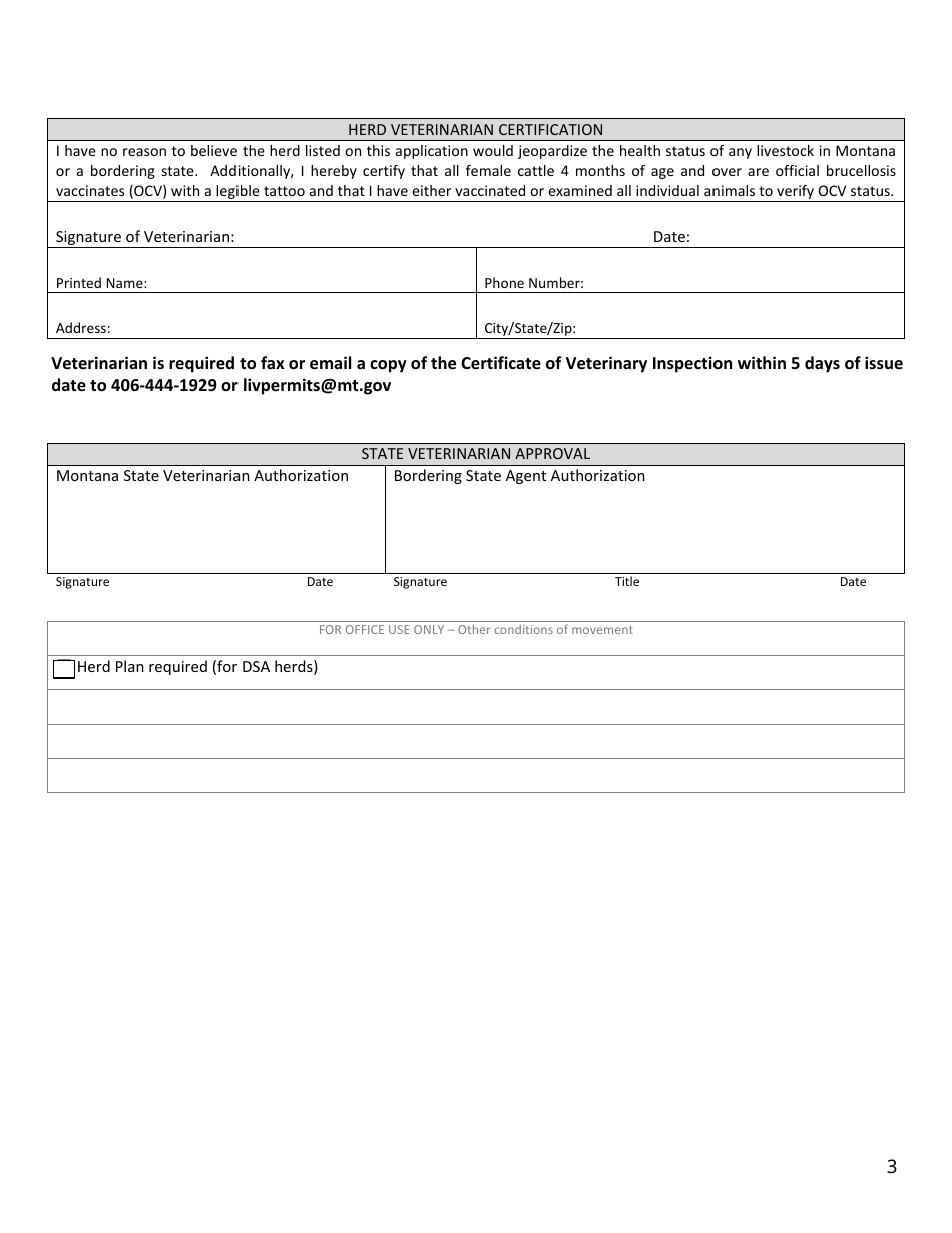 Seasonal Grazing Application Form - Montana, Page 3