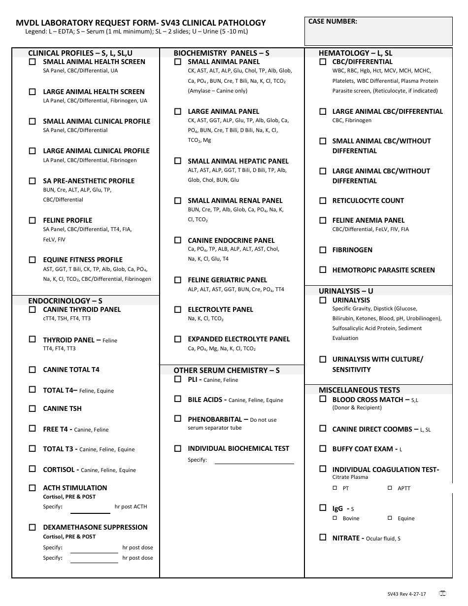 Form SV43 Single Animal Submission Form - Montana, Page 2