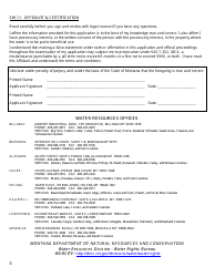 Form 600 SW Surface Water Application for Beneficial Water Use Permit - Montana, Page 5