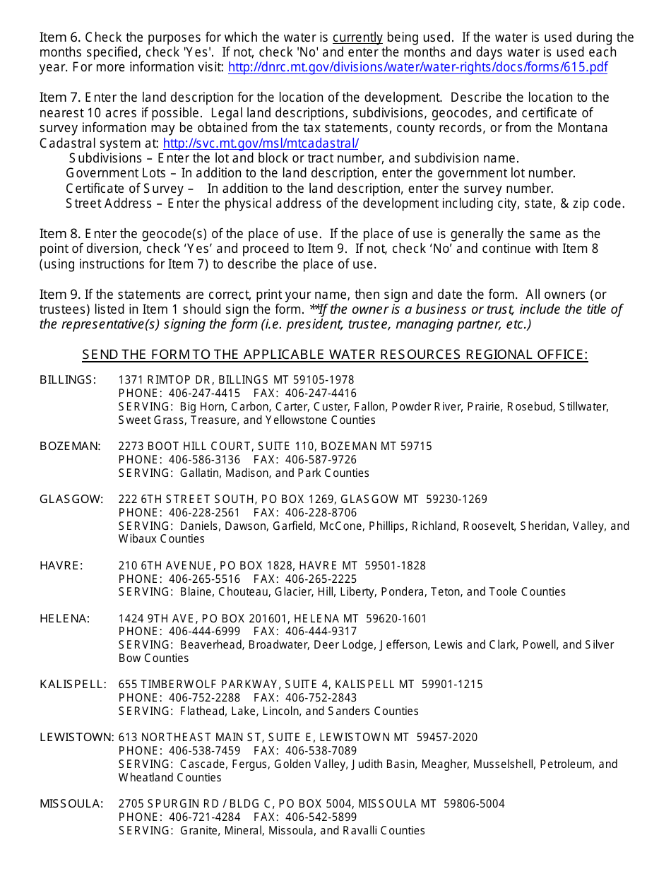 Form 602 Notice of Completion of Groundwater Development - Montana, Page 4
