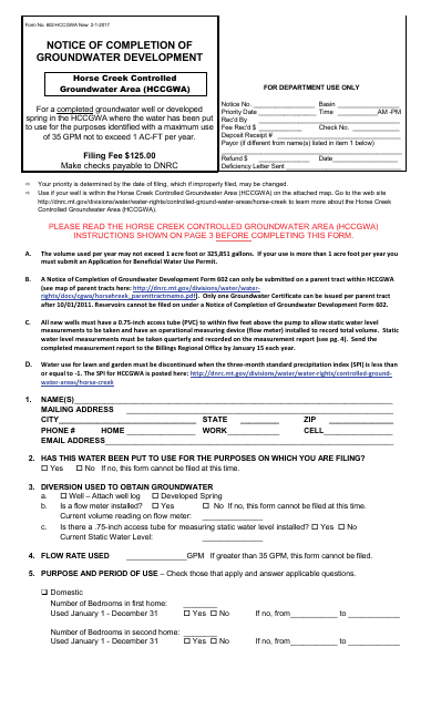Form 602HCCGWA Download Printable PDF or Fill Online Notice of
