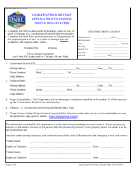 Form 606CD Conservation District Application to Change Water Reservation - Montana