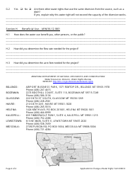 Form 606CD Conservation District Application to Change Water Reservation - Montana, Page 4