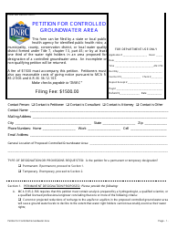 Form 630 Petition for Controlled Groundwater Area - Montana