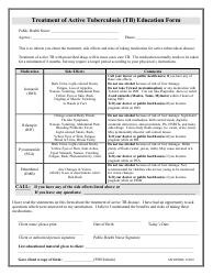 Document preview: Treatment of Active Tuberculosis (Tb) Education Form - Montana