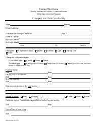 Document preview: Form DPHHS-QAD-CCL Change of Status Application Form - Montana