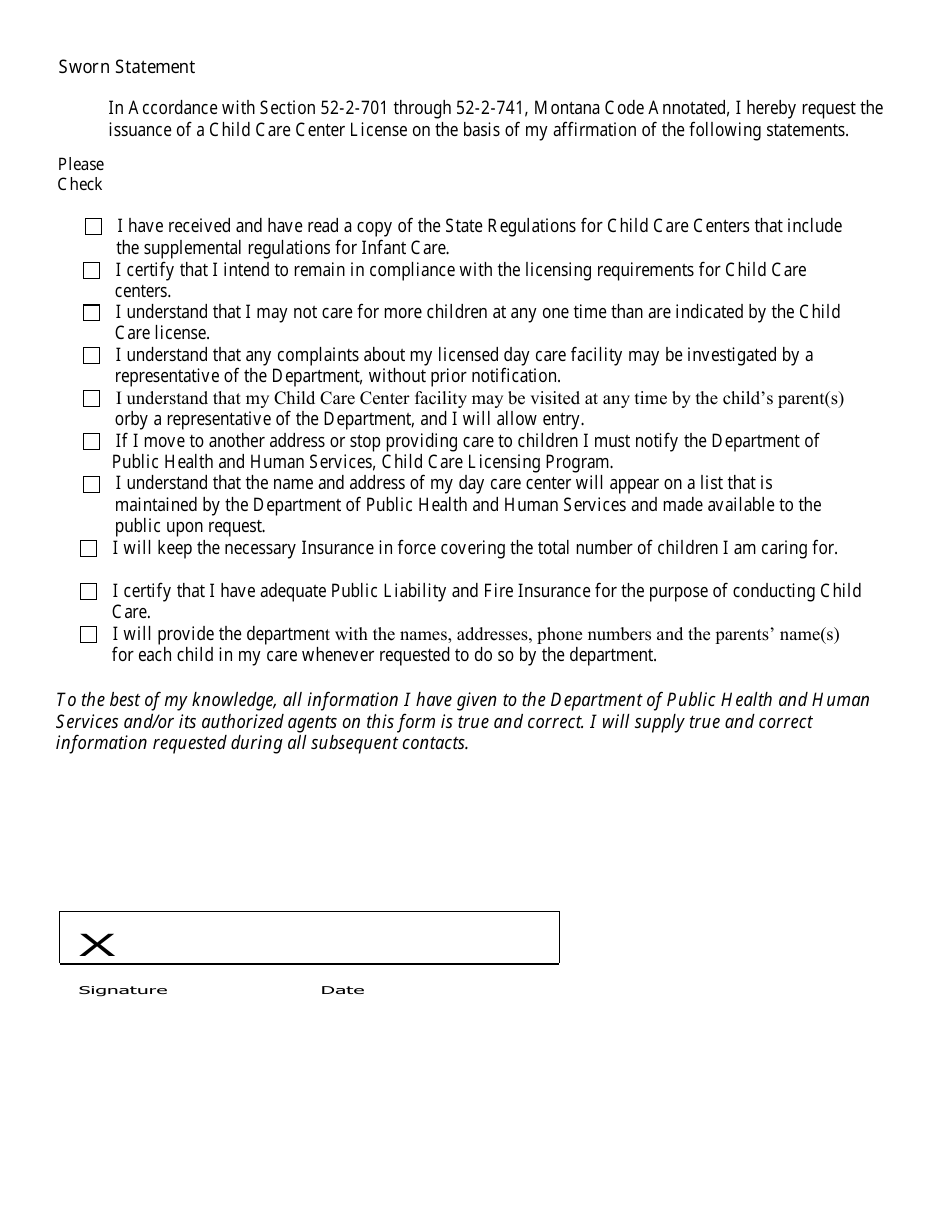 Form DPHHS-QAD-CCL Change of Status Application Form - Montana, Page 3