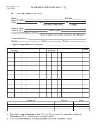 Document preview: Form DPHHS-QAD/CCL-122 Medication Administration Log - Montana