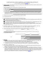 Document preview: Caretaker Relative's Medical Authorization Affidavit - Montana