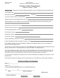 Document preview: Form DPHHS-CFS-096 Putative Father Registration - Montana