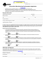 Document preview: Form AB-30A Ammunition Manufacturing Tax Exemption Application - Montana