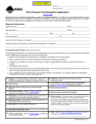 Form AB-30R Real Property Tax Exemption Application - Montana