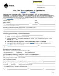 Document preview: Form AB-74 Gray Water System Application for Tax Abatement - Montana