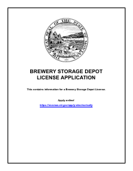 Form BS-DEPOT Brewery Storage Depot License - Montana