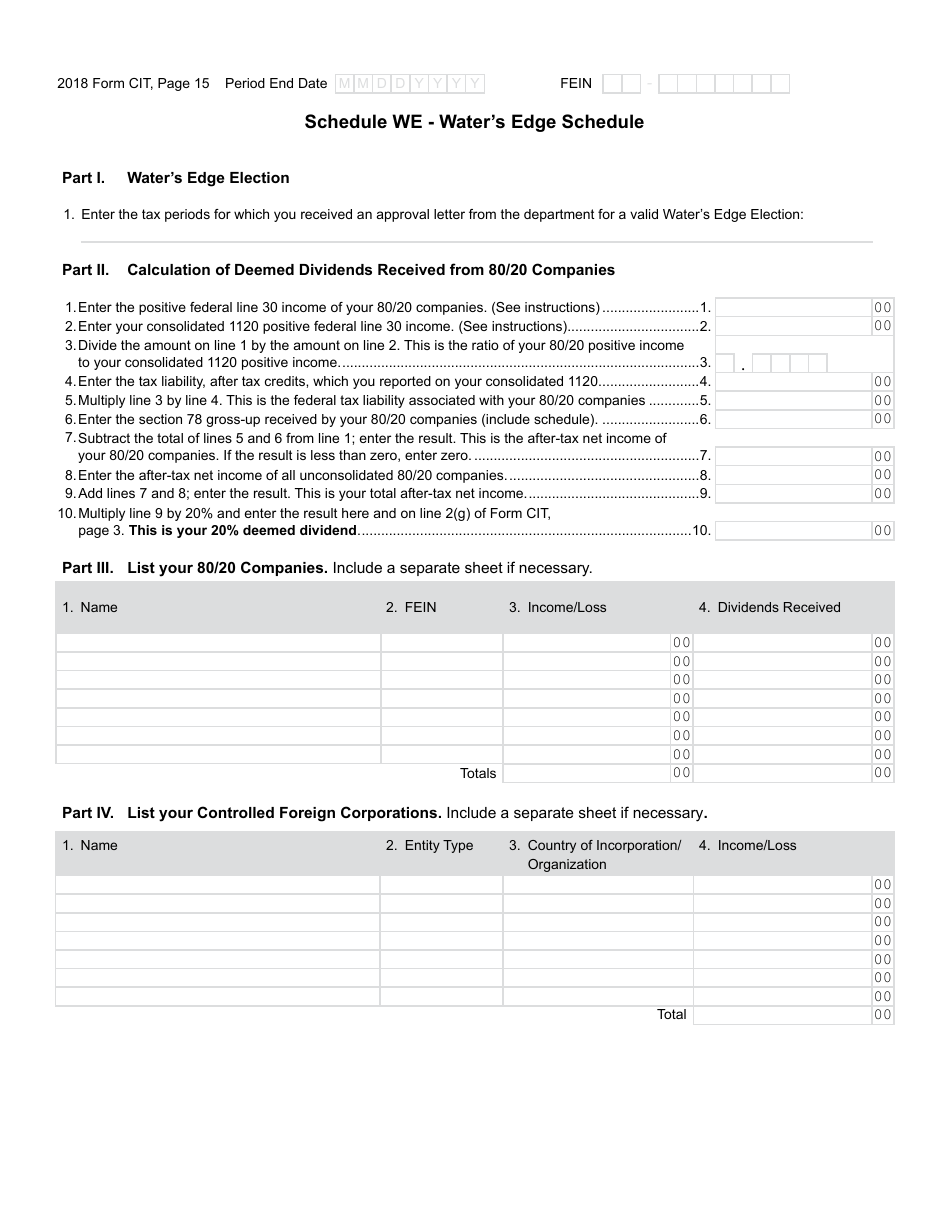 Form CIT Montana Corporate Income Tax Return - Montana, Page 15