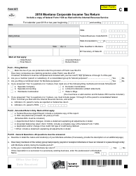 Form CIT Montana Corporate Income Tax Return - Montana