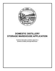Form DDWHAPP Domestic Distillery Storage Warehouse Application - Montana