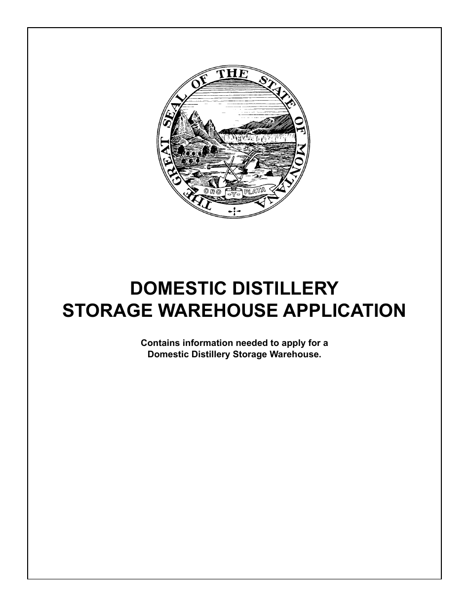 Form DDWHAPP Domestic Distillery Storage Warehouse Application - Montana, Page 1