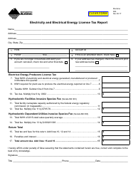 Form EEL Electricity and Electrical Energy License Tax Report - Montana