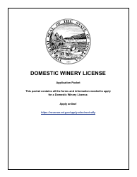 Form DWL Domestic Winery License - Montana
