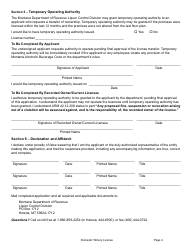Form DWL Domestic Winery License - Montana, Page 10