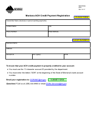 Form ETR Montana ACH Credit Payment Registration - Montana