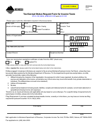 Document preview: Form EXPT Tax-Exempt Status Request Form for Income Taxes - Montana
