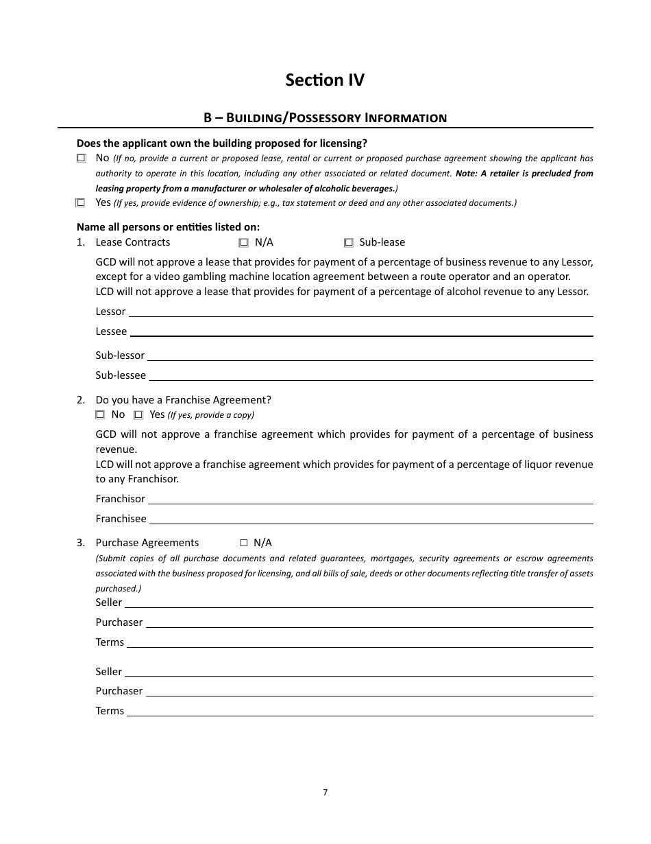Form 5 Alcoholic Beverages - Gambling Operator Combined on-Premises License Application - Montana, Page 8