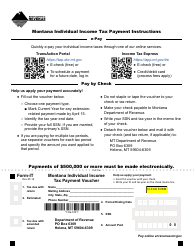 Document preview: Form IT Montana Individual Income Tax Payment Voucher - Montana