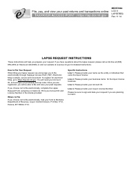 Form LAPSEREQ Lapse Request - Montana
