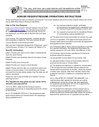 Form NONUSE-REQ Nonuse Request/Resume Operations Form - Montana