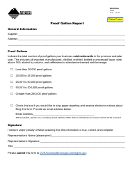 Form PGR Proof Gallon Report - Montana