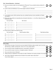Form NEXUS Nexus Questionnaire - Montana, Page 3