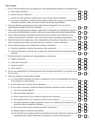 Form NEXUS Nexus Questionnaire - Montana, Page 5