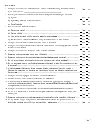 Form NEXUS Nexus Questionnaire - Montana, Page 7
