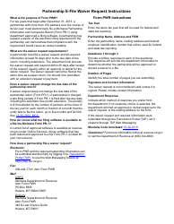 Form PWR Partnership E-File Waiver Request - Montana, Page 2