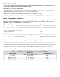 Form PTAP Property Tax Assistance Program (Ptap) Application - Montana, Page 2
