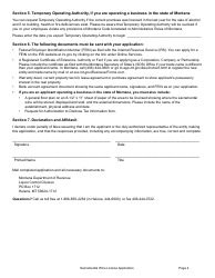 Form SACWINE Retail Sacramental Wine License Application - Montana, Page 4