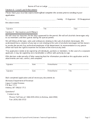 Form SPVETFR Montana Application for Special Permit (Veterans&#039;/Fraternal Organizations) - Montana, Page 2