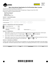 Document preview: Form WINAMD Wine Amendment Application for on-Premises Beer License - Montana