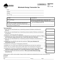 Document preview: Form WET Wholesale Energy Transaction Tax - Montana