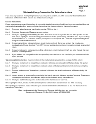 Form WET Wholesale Energy Transaction Tax - Montana, Page 2