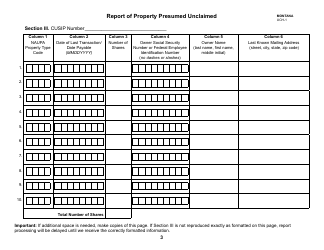 Form UCH-1 Report of Property Presumed Unclaimed - Montana, Page 3