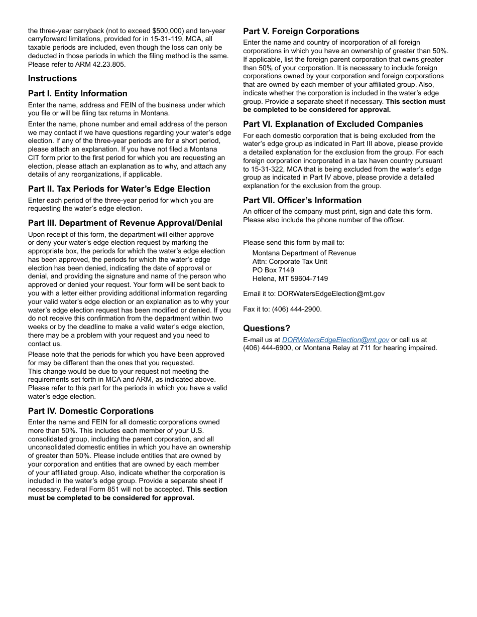 Form WE-ELECT Waters Edge Election - Montana, Page 4