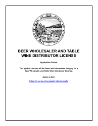 Form WHOLAPP Beer Wholesaler and Table Wine Distributor License - Montana