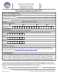 Document preview: Form MV8 Application for Personalized License Plates - Montana